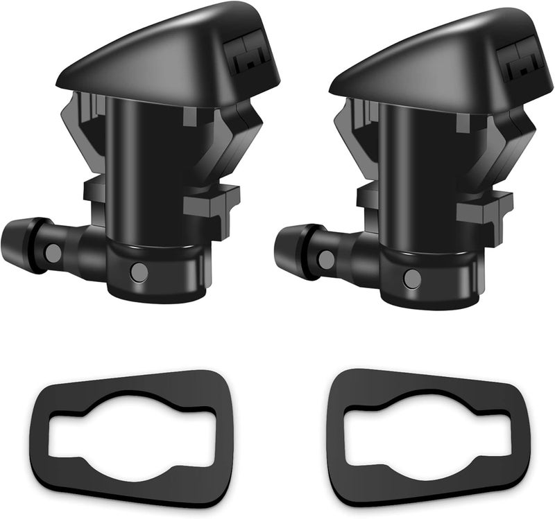 Belleone Windshield Washer Nozzle Kit Compatible with 2005-2016 Jeep Grand Cherokee, 2005-2013 Chevy Malibu, Pontiac G6, Saturn Aura, Replace #55372143AB, 15247800, 55156427AB, 55079049AA, 2PCS - Image 1